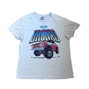 Ford Bronco Tee in Cream with Red and Blue Graphic XL